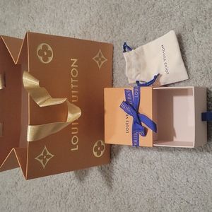 Original Louis Vuitton earring box, dust bag and bag